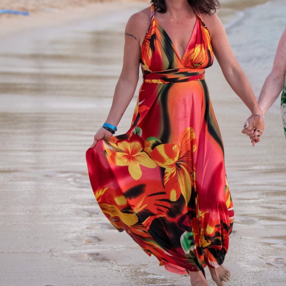 Hawaiian print Goddess Dress